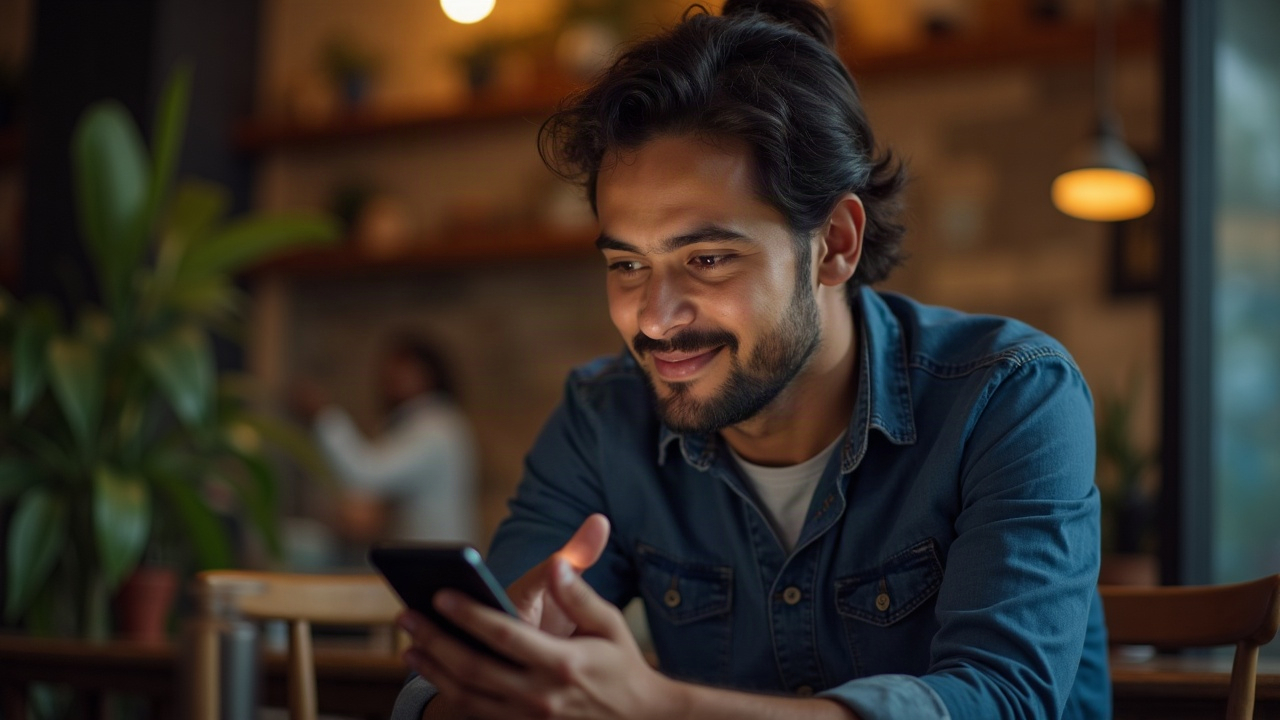 Dueño revisa mensajes mientras compara un chatbot con IA para su negocio