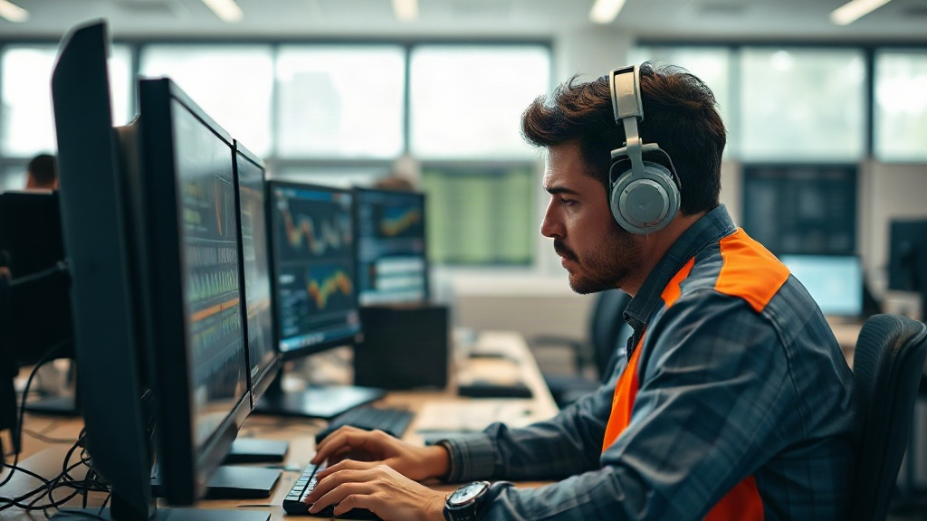 Responsable midiendo resultados de automatización inteligente en oficina