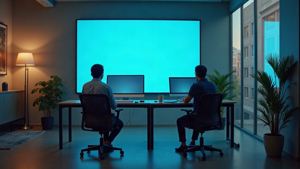 Equipo de oficina revisando un CRM para PyMEs en una reunión comercial