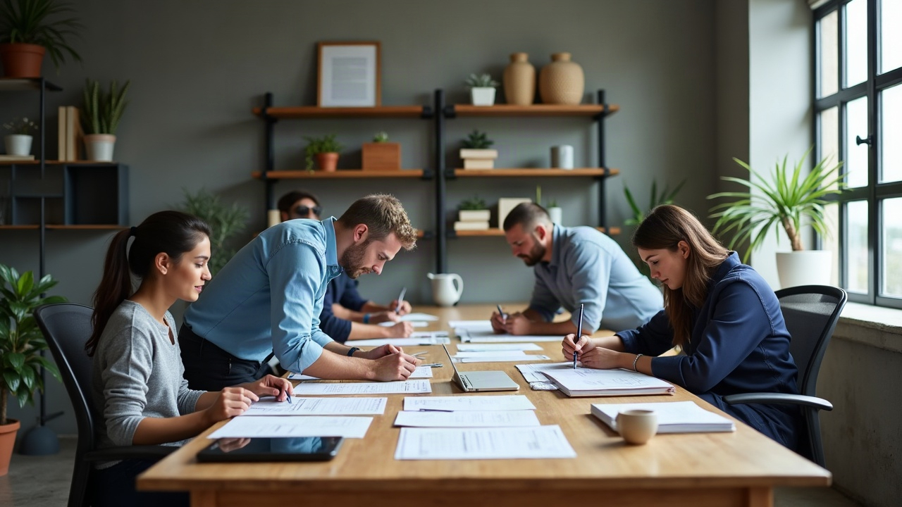 Equipo de oficina revisando costos de un ERP para PyMEs